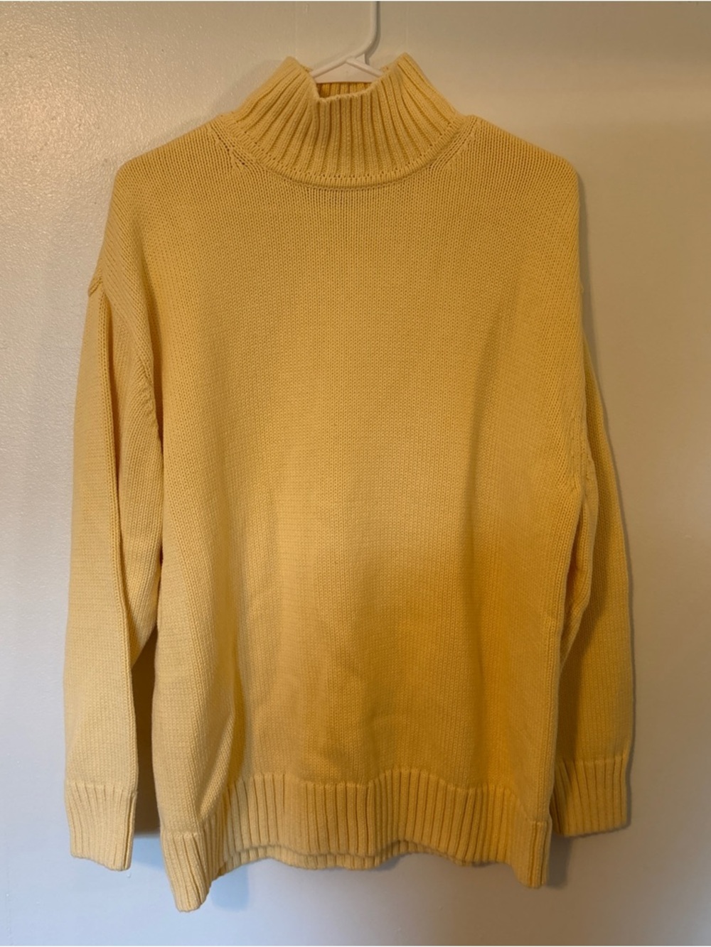 Butter Yellow Cotton Gap Mockneck Sweater